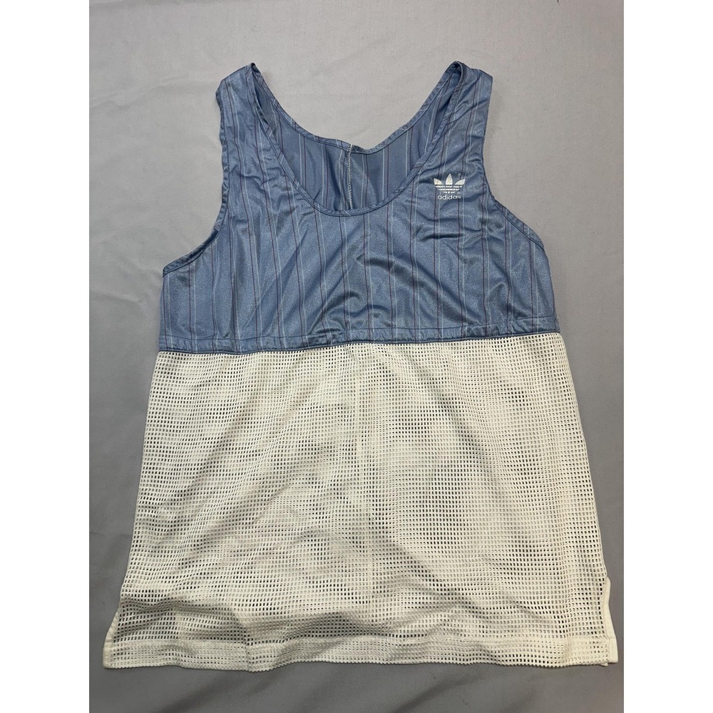 Vintage Adidas Tank Womens S Blue Mesh Colorblock Running Sports USA 80s 90s